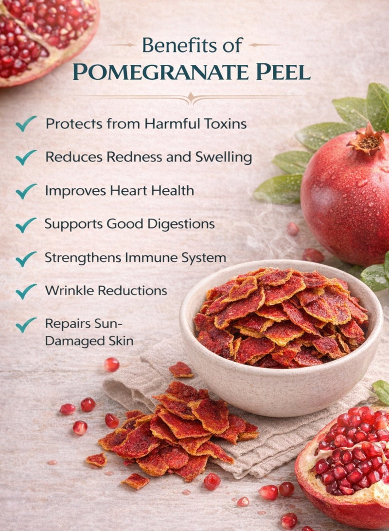 Zahr Pomegranate Peel (Qishr Al Rumman) – Punica granatum | 100% Natural, Sun-Dried, Hand-Sorted Dried Peel Pieces | Premium Botanical Material for Gardening, Horticulture, Herbal Projects, Decorative & Aromatic Use - Image 2